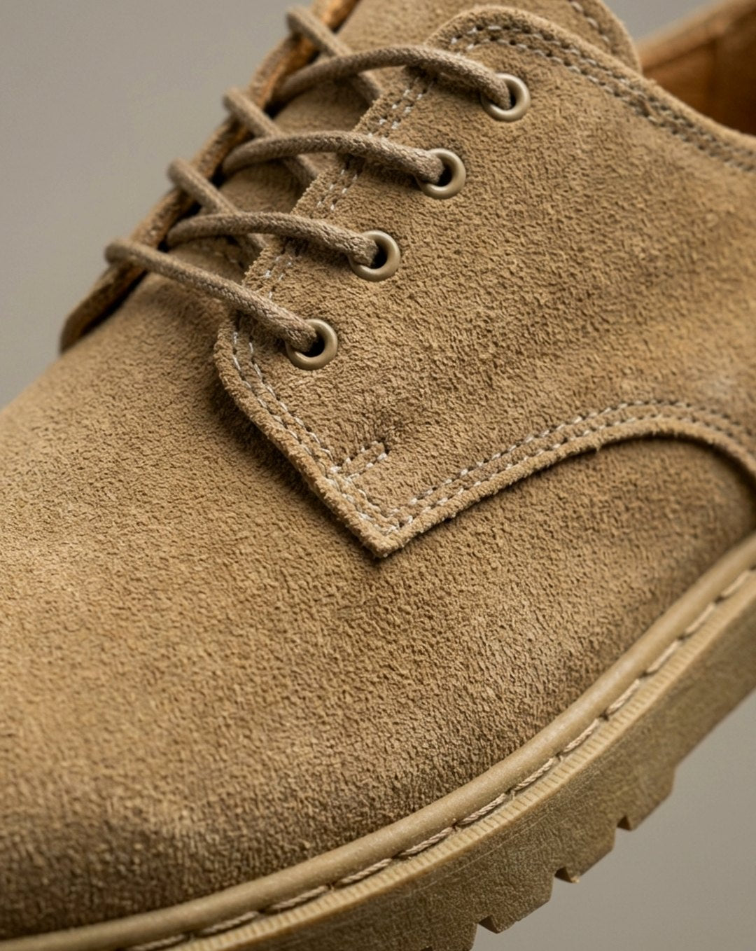 Men's Suede Lace-Up Desert Oxford Shoes Chunky Lug Sole