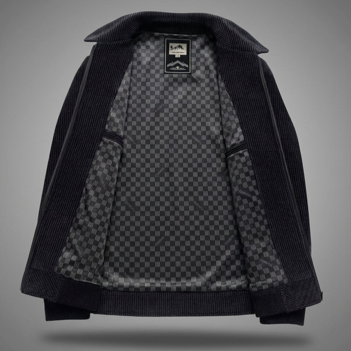 Men's Textured Quilted Zip-Front Casual Jacket