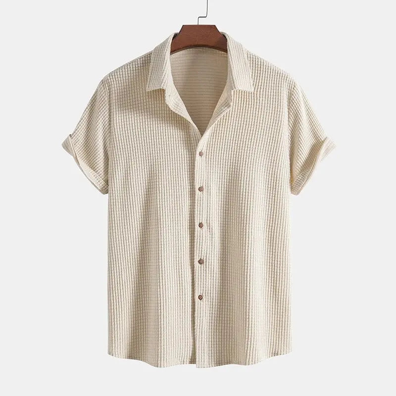Men's Two Piece Set Short Sleeve Shirt Drawstring Shorts