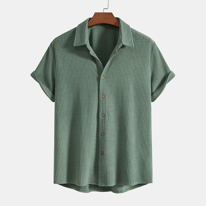 Men's Two Piece Set Short Sleeve Shirt Drawstring Shorts