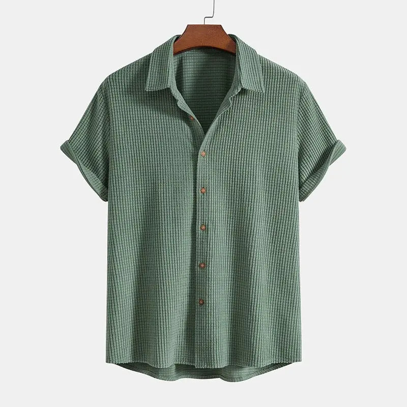 Men's Two Piece Set Short Sleeve Shirt Drawstring Shorts