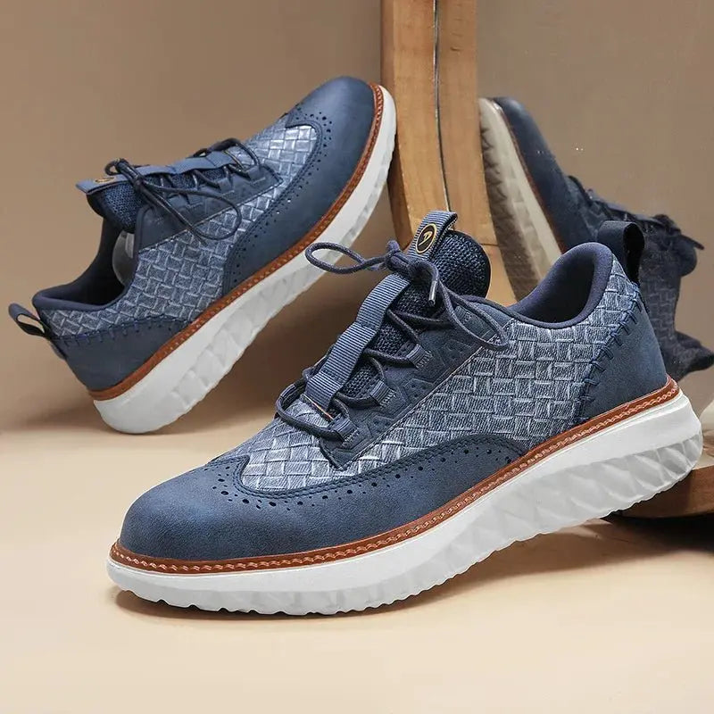 Men's Vegan Leather Trainers Orthopedic Comfort Breathable