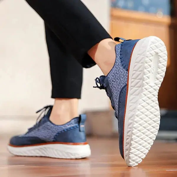 Men's Vegan Leather Trainers Orthopedic Comfort Breathable