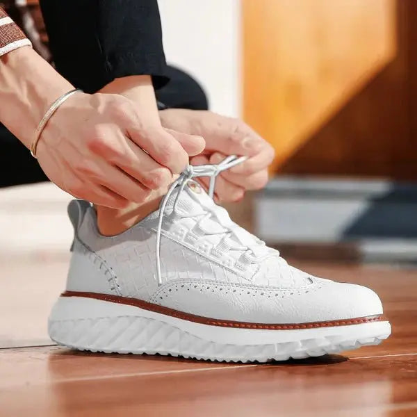 Men's Vegan Leather Trainers Orthopedic Comfort Breathable