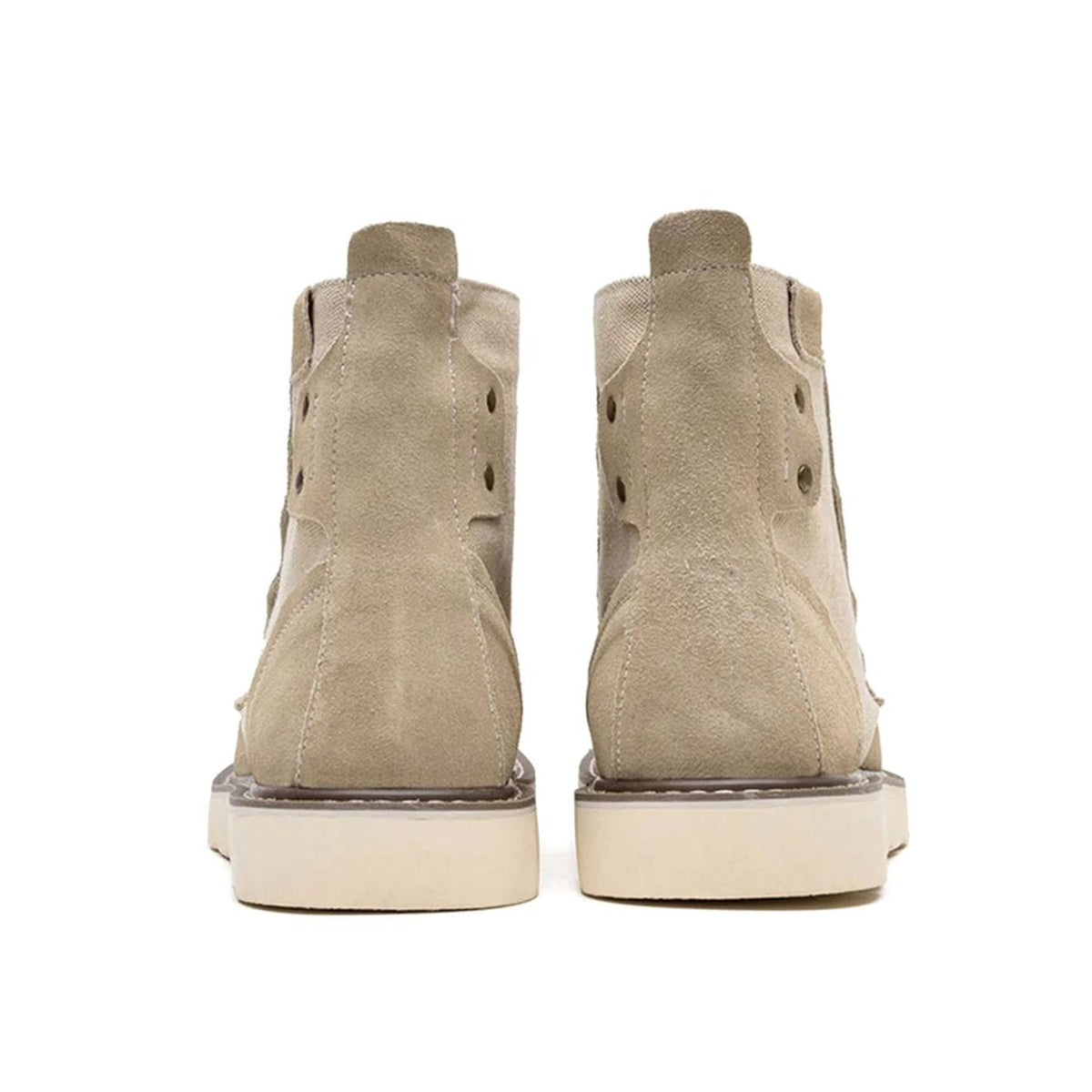 Men's Waterproof Moc Toe Leather Boots Chunky Platform Sole