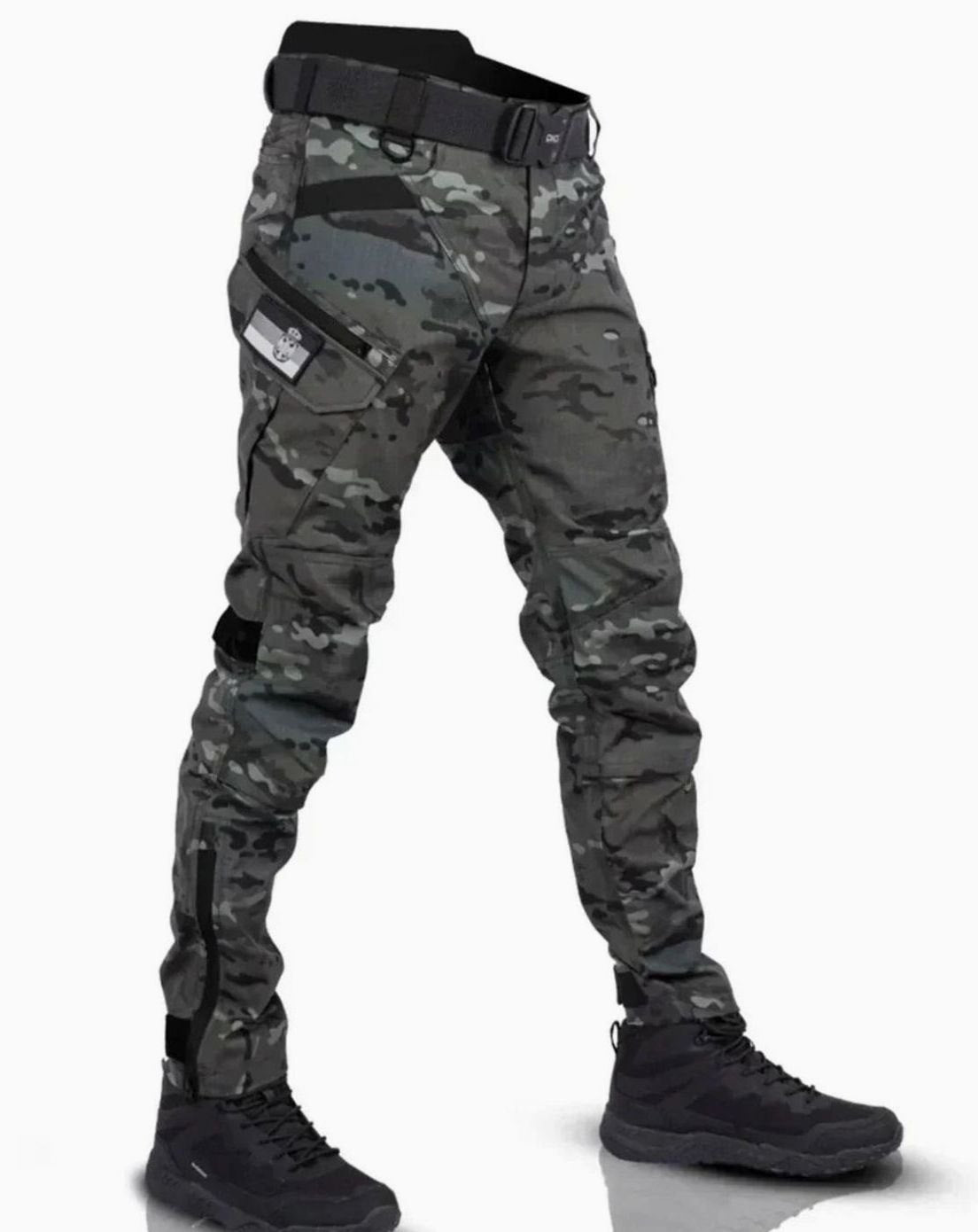 Men's Waterproof Tactical Cargo Trousers Multi-Pocket Reinforced - Grey
