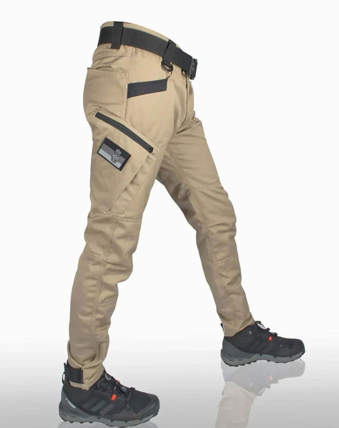 Men's Waterproof Tactical Cargo Trousers Multi-Pocket Reinforced - Beige