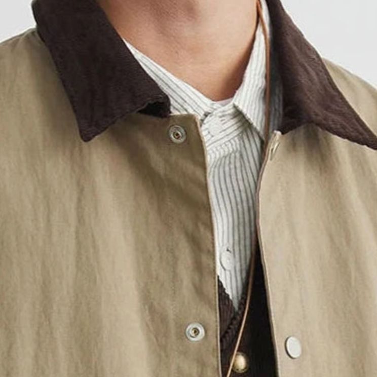 Men's Workwear Cotton Snap-Button Flap-Pocket Jacket