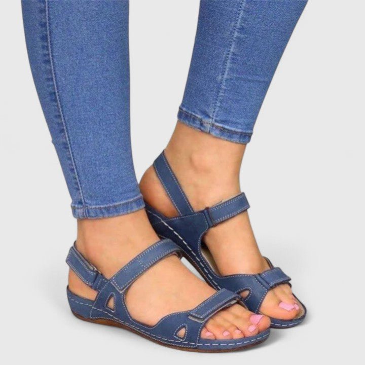 Orthopedic Comfort Sandals Adjustable Ankle Straps - Blue