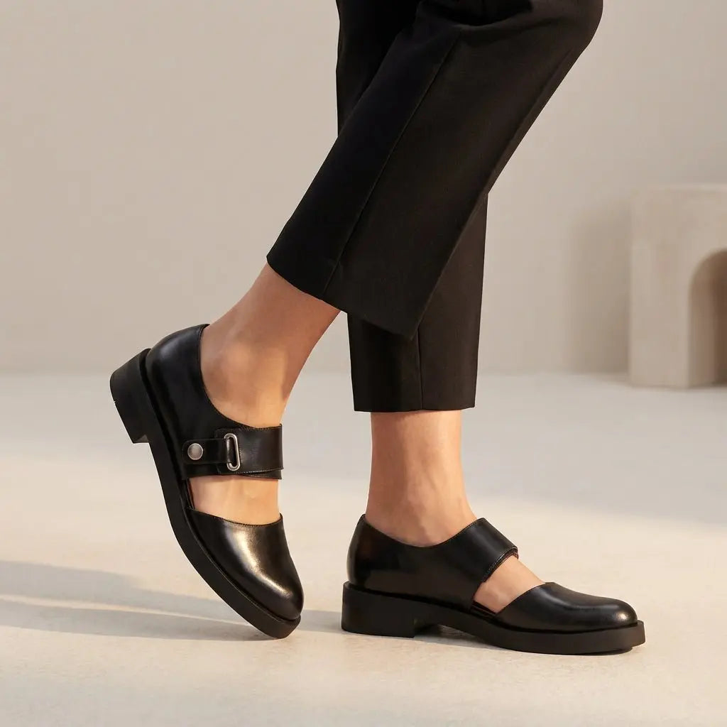 Orthopedic Mary Jane Flats Round Toe Buckle Strap