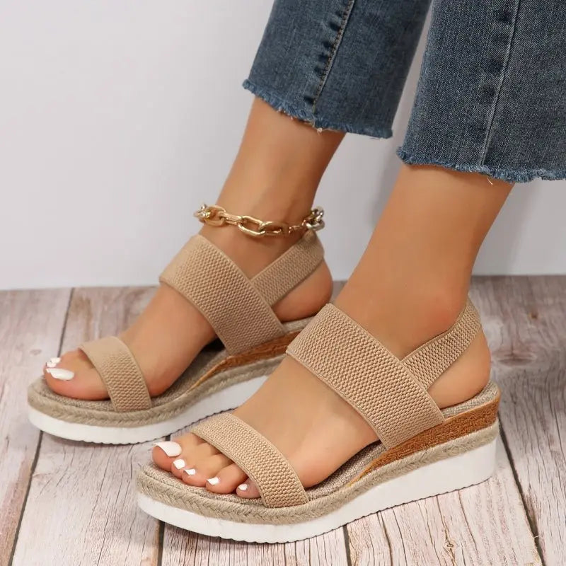 Orthopedic Platform Sandals Elastic Straps Lightweight