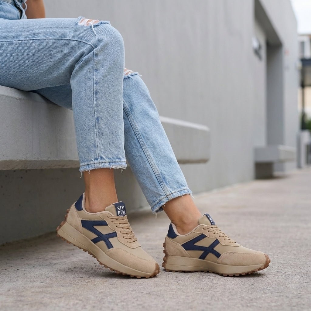 Orthopedic Platform Trainers Low-Top Women's - Beige