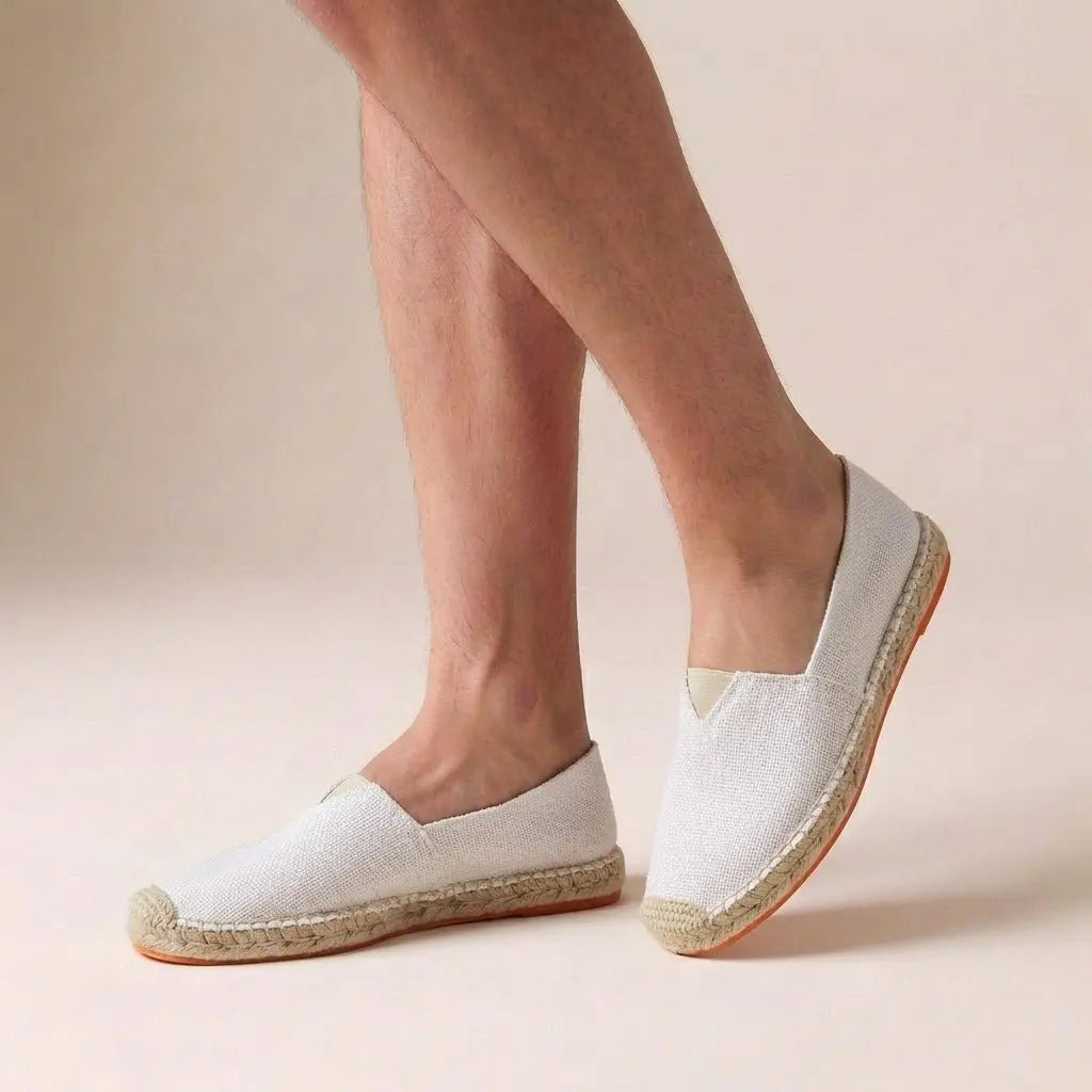 Orthopedic Slip-On Espadrilles Jute Sole Support - White