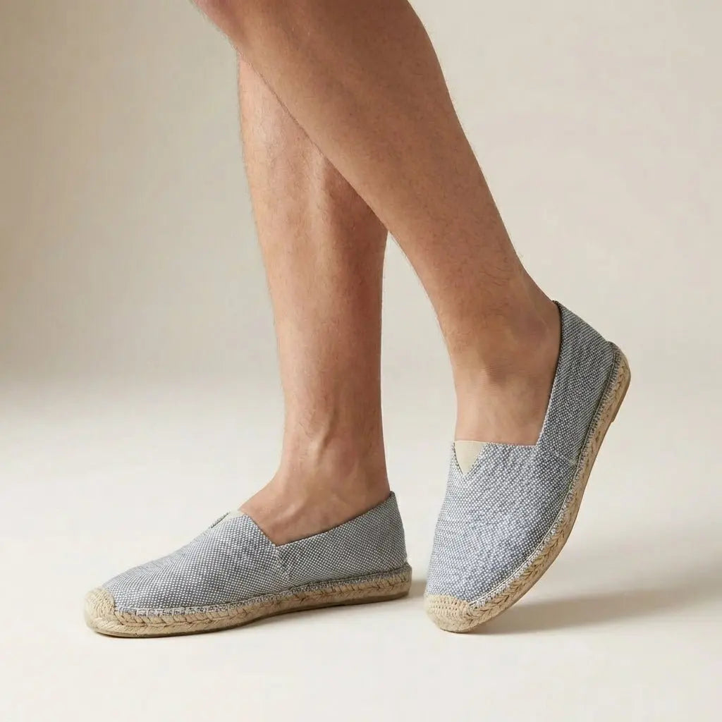 Orthopedic Slip-On Espadrilles Jute Sole Support - Gray