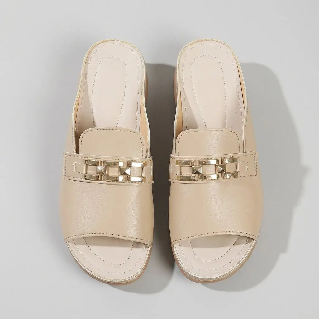 Orthopedic Slip-On Sandals Buckle Detail