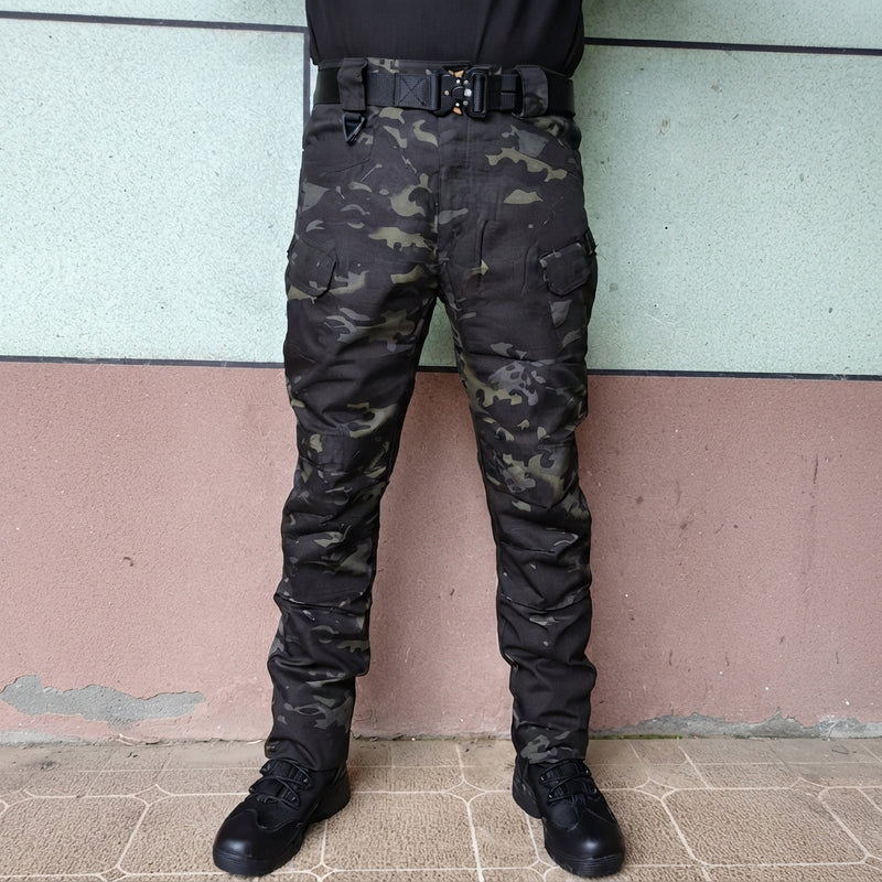 Men's Waterproof Tactical Cargo Trousers Multi-Pocket Reinforced