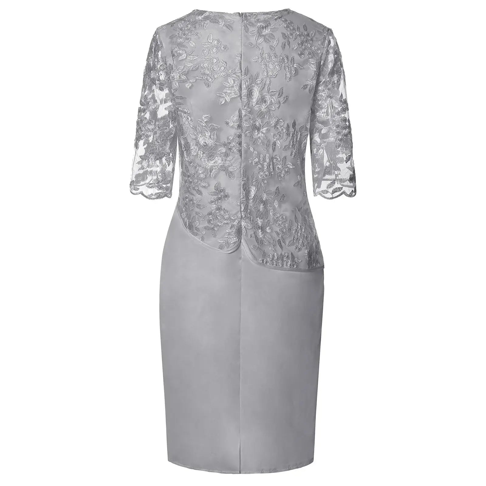 Plus Size Lace Midi Dress Embroidered Formal Occasion