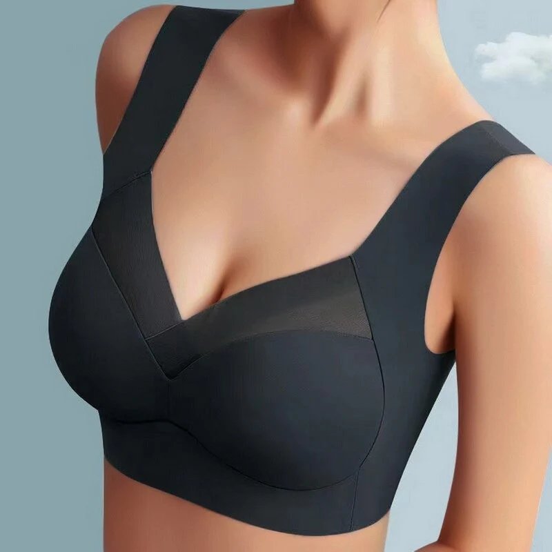 Plus Size V-Neck Moulded Cup Bra Pull-On Design