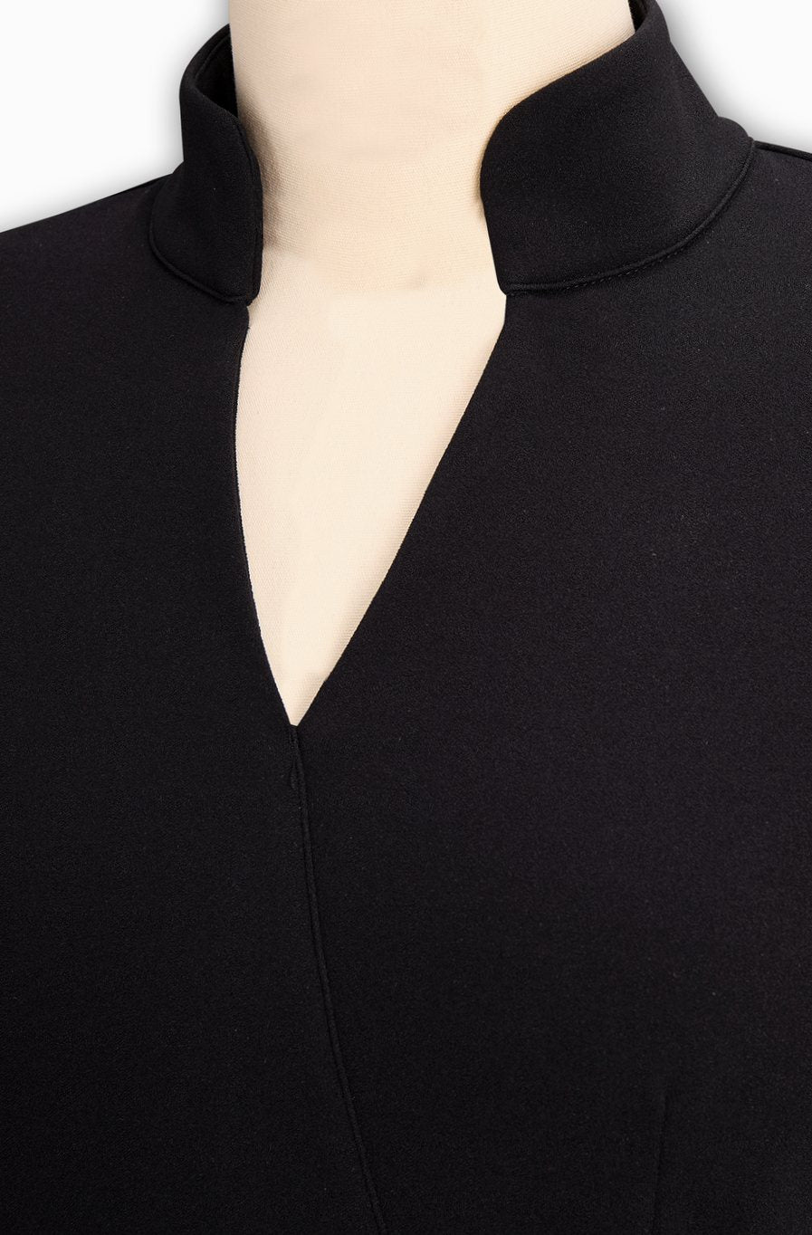 Women's Belted Pencil Midi Dress V-Neck Three-Quarter Sleeve