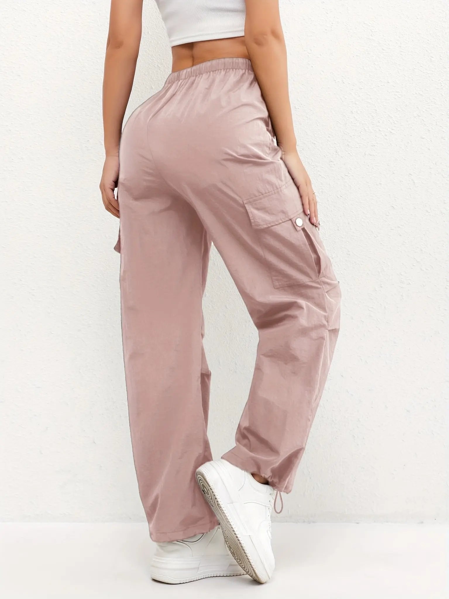 Women's Cargo Trousers Drawstring Waist Parachute Style