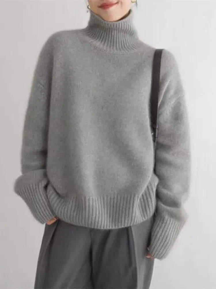 Women's Cashmere Turtleneck Jumper Oversized Fit