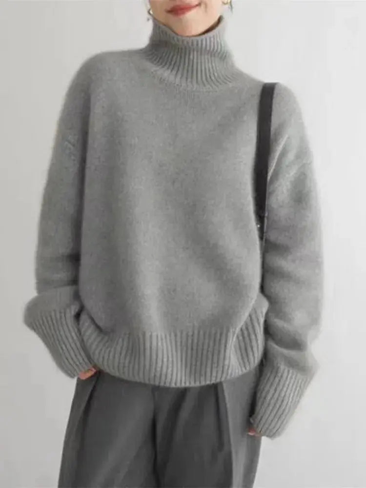 Women's Cashmere Turtleneck Jumper Oversized Fit