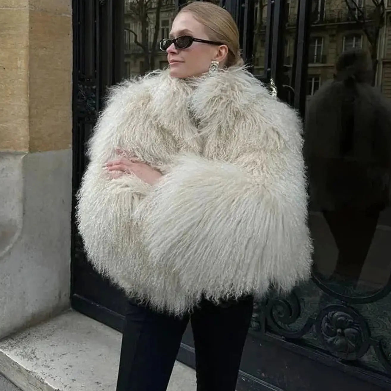 Women's Chic Faux Fur Shaggy Cropped Coat