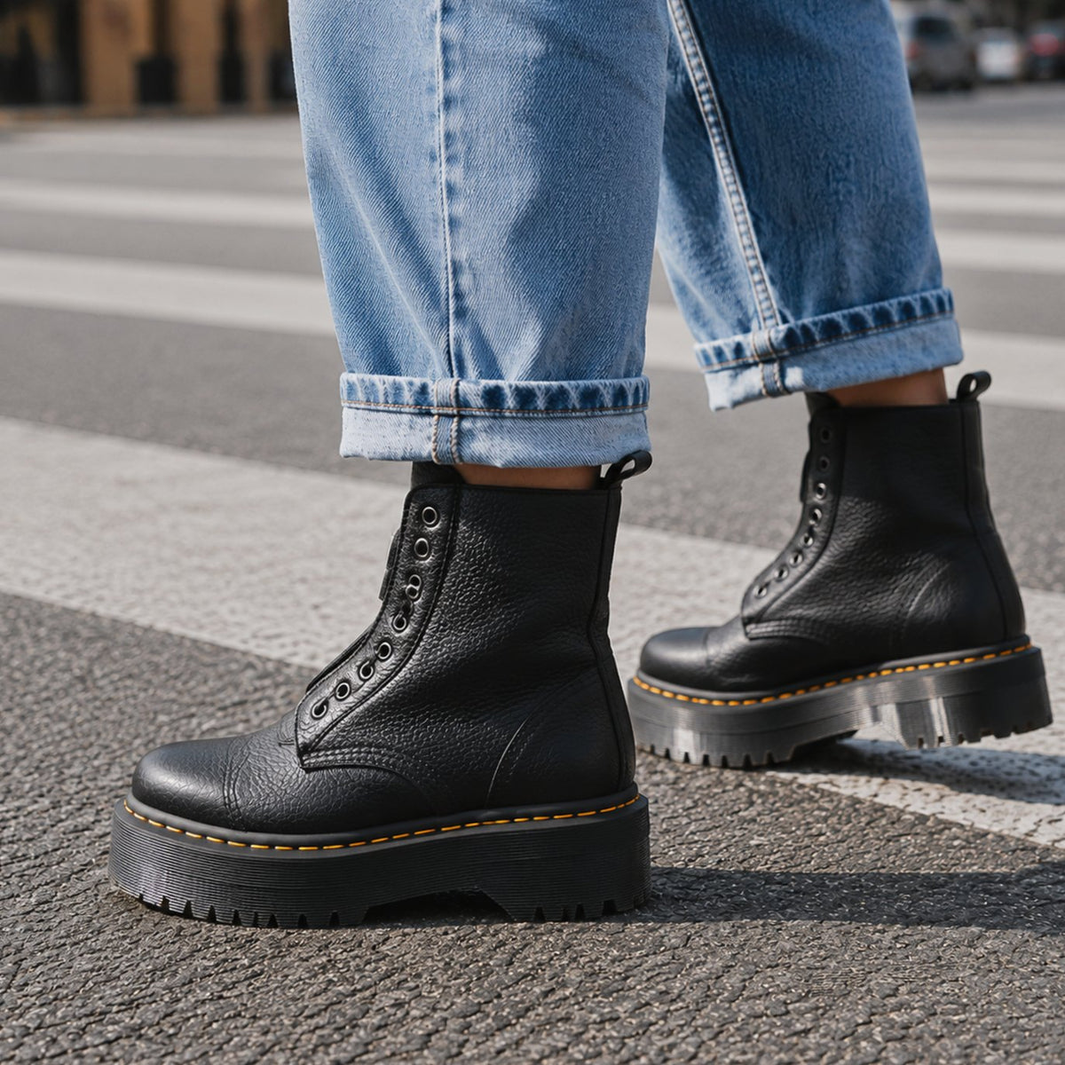 Women's Chunky Platform Lace-Panel Front-Zip Ankle Boots