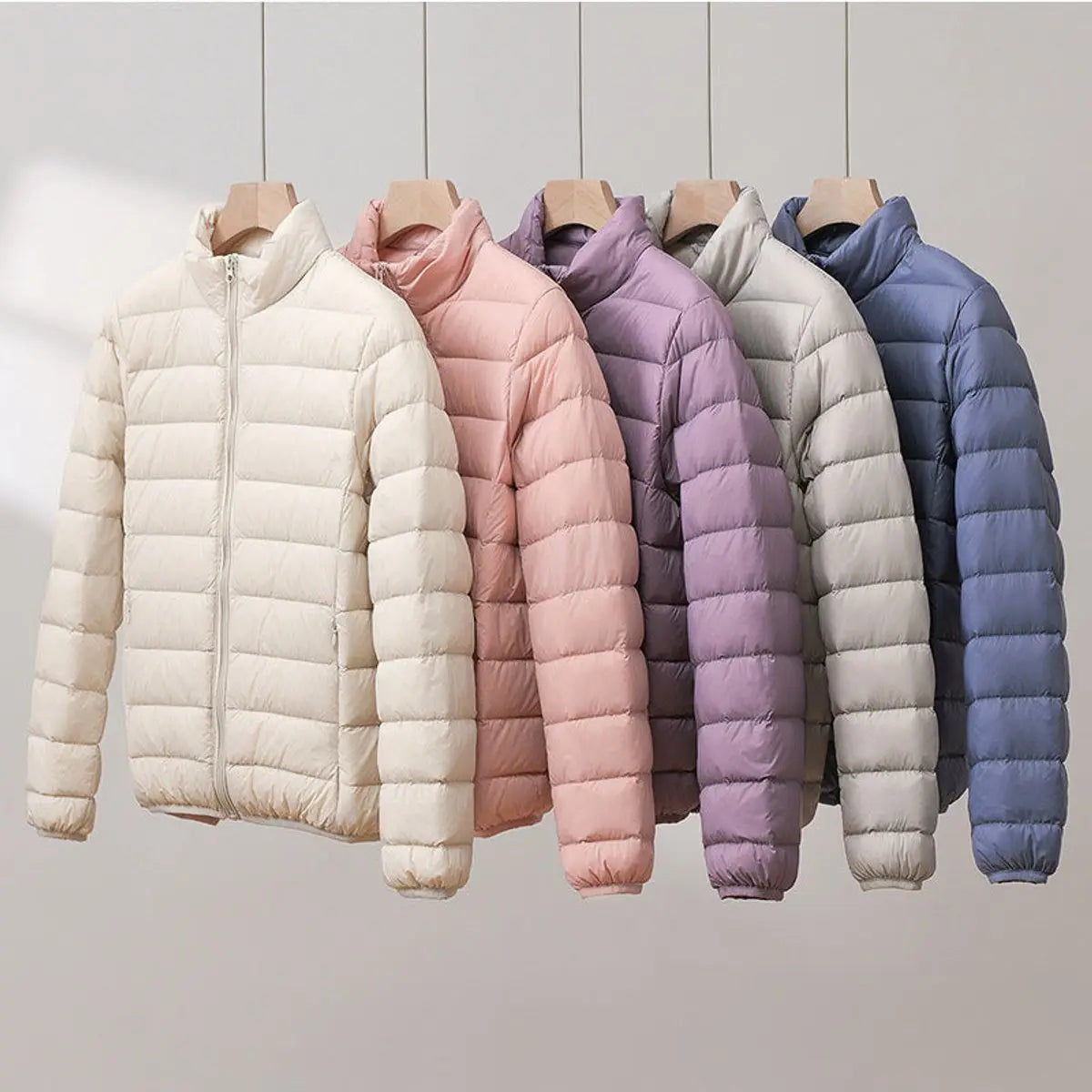 Women's Coat Lightweight Quilted Puffer Jacket Stand Collar