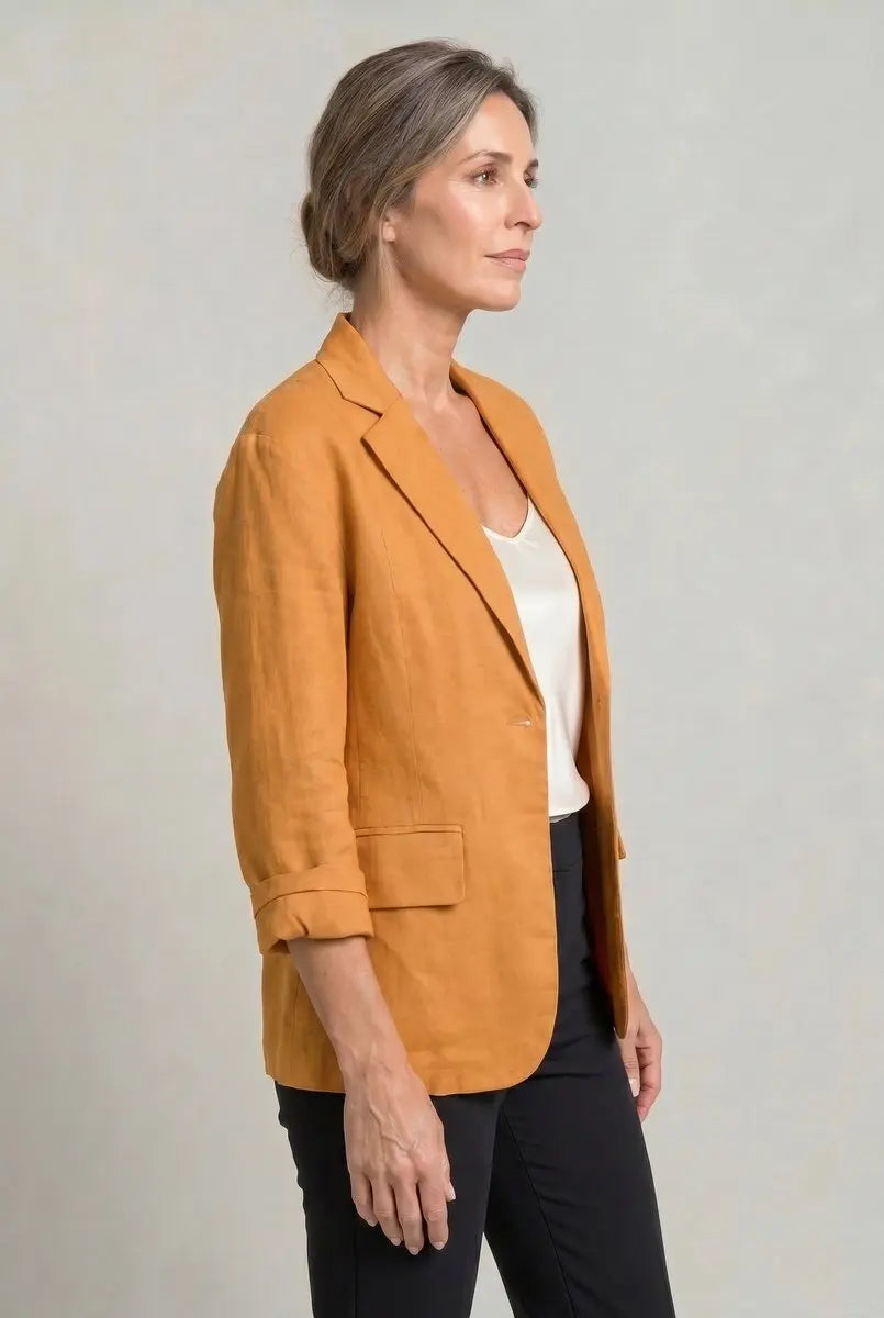 Women's Coat Lightweight Single-Button Relaxed Blazer Jacket