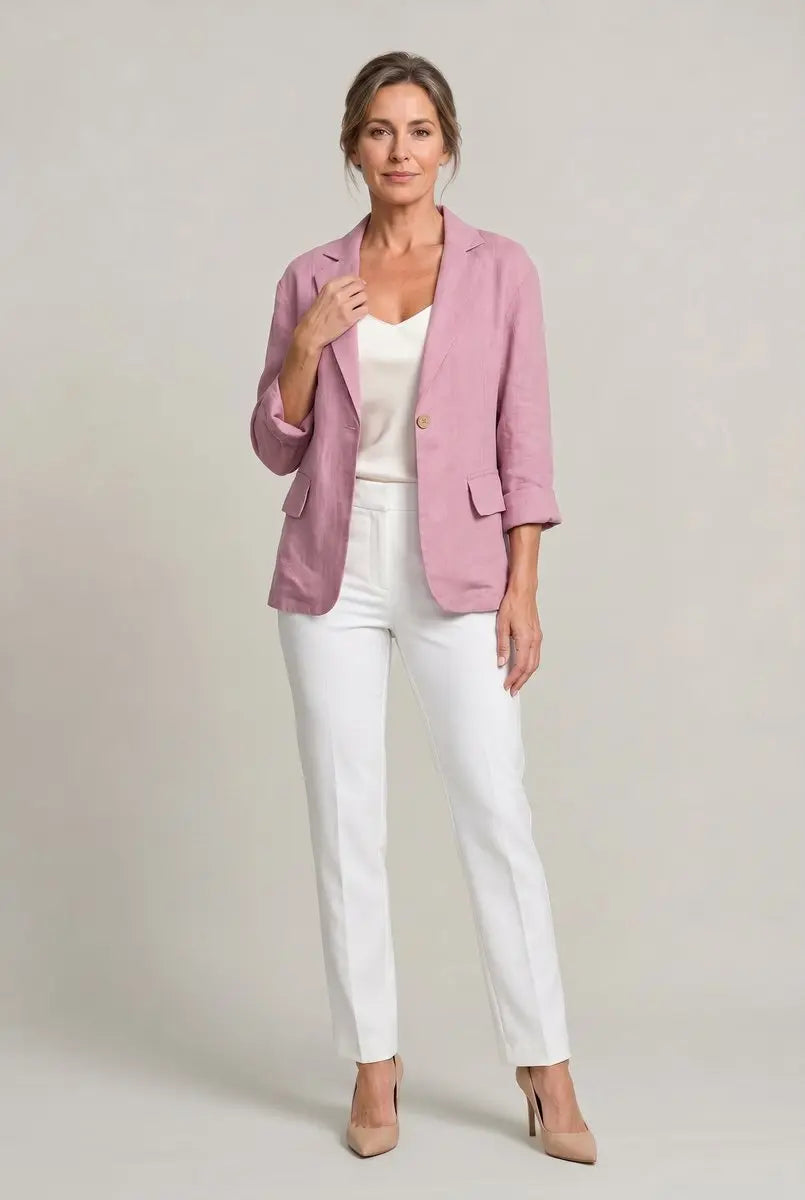 Women's Coat Lightweight Single-Button Relaxed Blazer Jacket