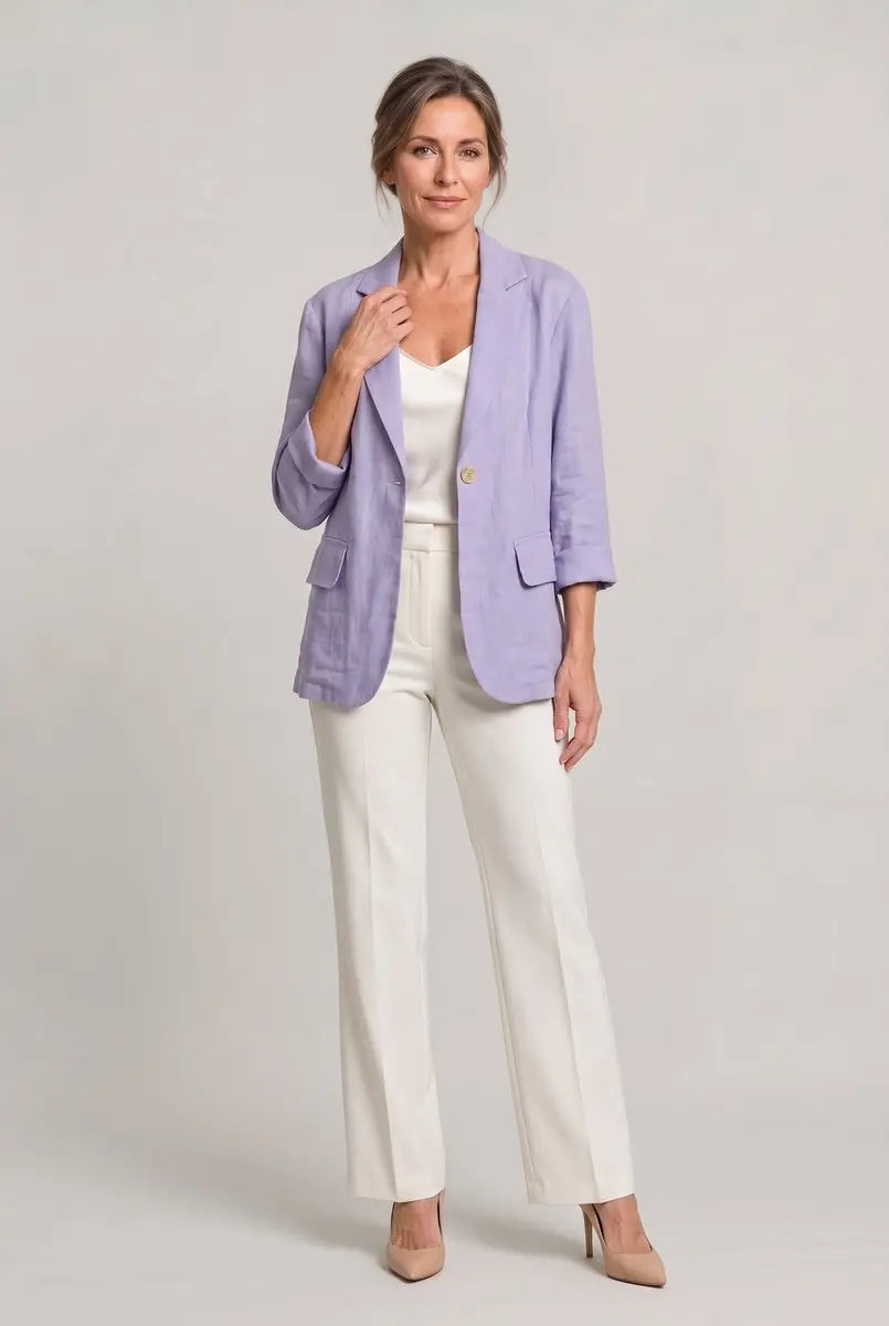 Women's Coat Lightweight Single-Button Relaxed Blazer Jacket