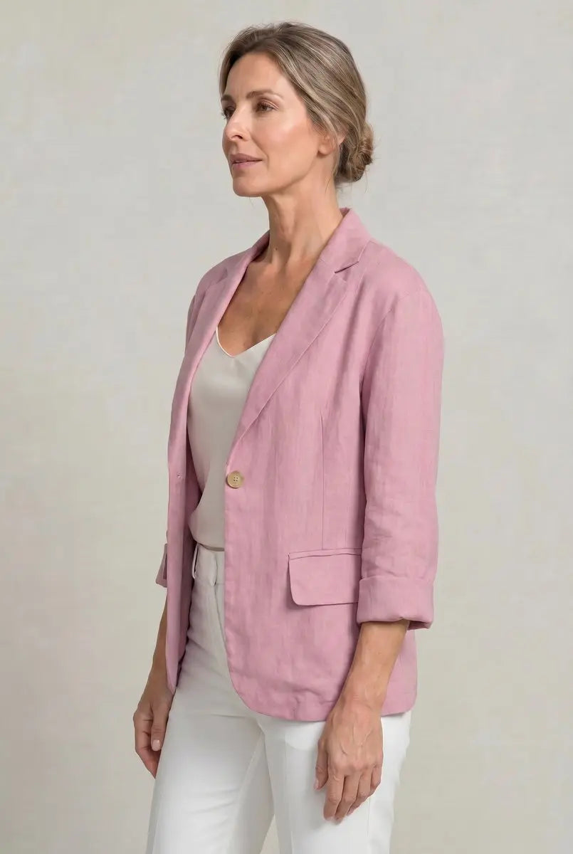 Women's Coat Lightweight Single-Button Relaxed Blazer Jacket