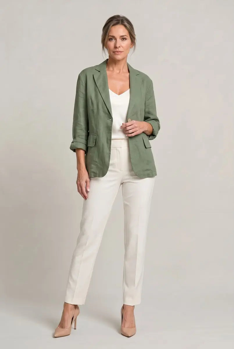 Women's Coat Lightweight Single-Button Relaxed Blazer Jacket