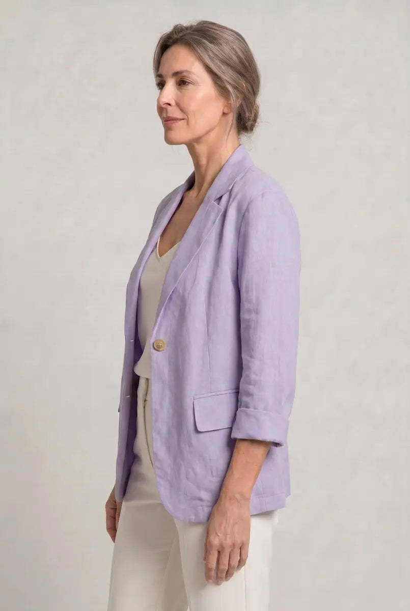 Women's Coat Lightweight Single-Button Relaxed Blazer Jacket