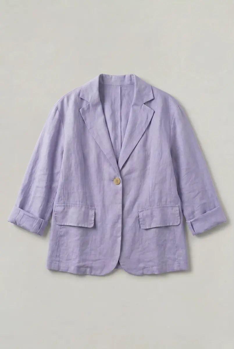Women's Coat Lightweight Single-Button Relaxed Blazer Jacket