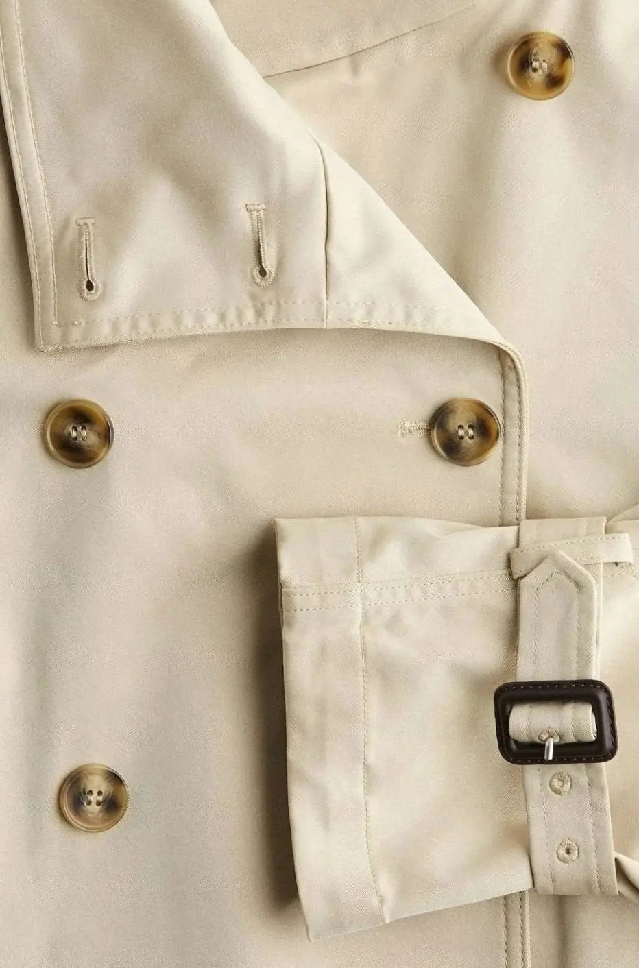 Women's Cropped Trench Coat Stand-Up Collar Belted Jacket