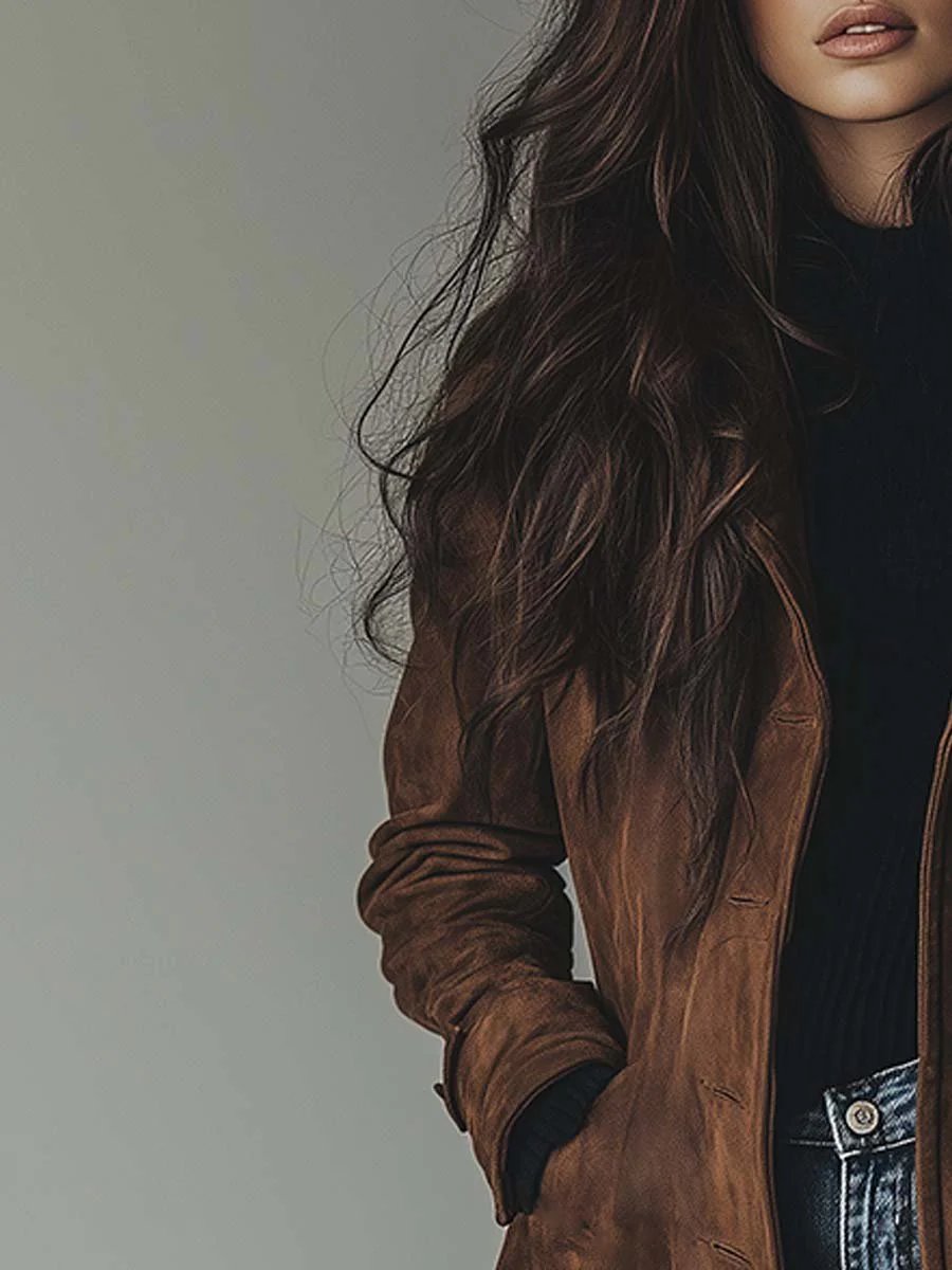 Women's Double-Breasted Trench Coat Classic Vintage Style