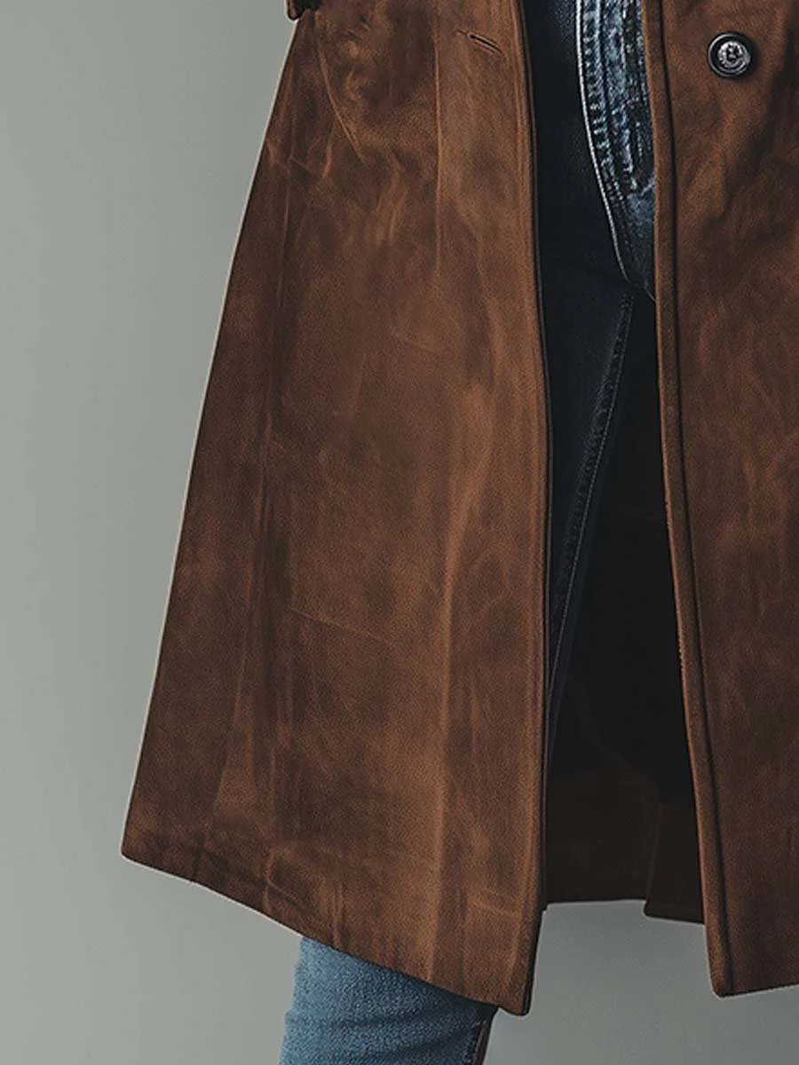 Women's Double-Breasted Trench Coat Classic Vintage Style