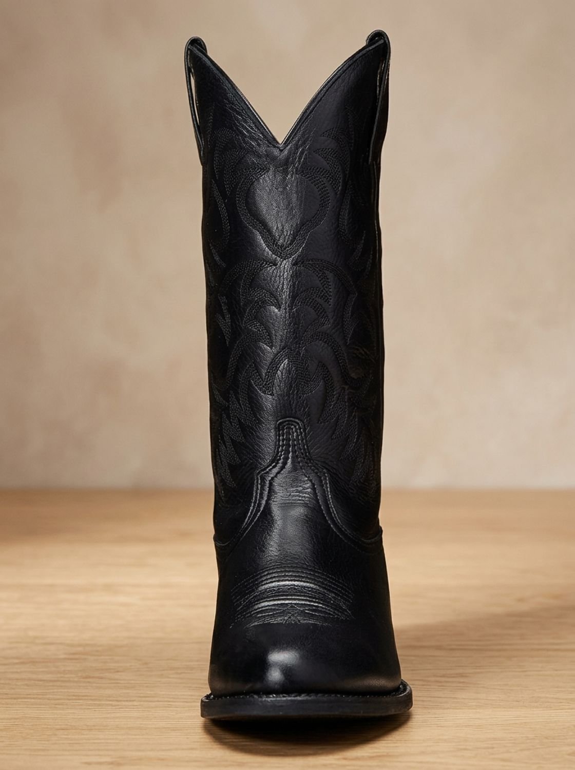 Women's Embroidered Western Cowboy Mid-Calf Block Heel Boots, Black