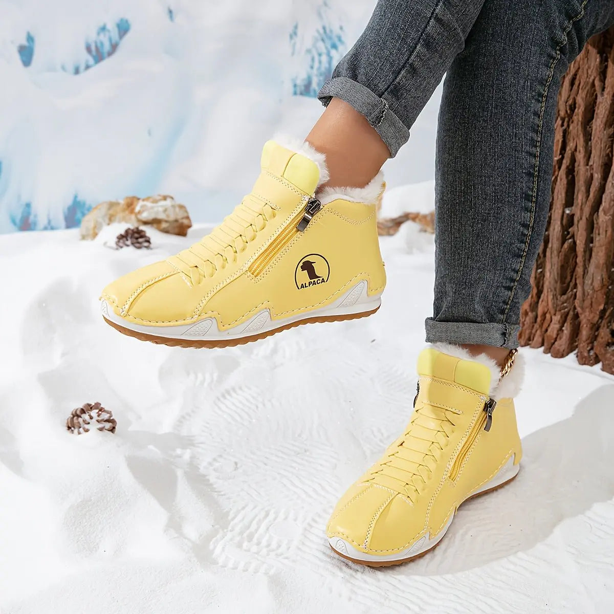 Women's Faux-Fur Lined Zip-Up Winter Ankle Boots