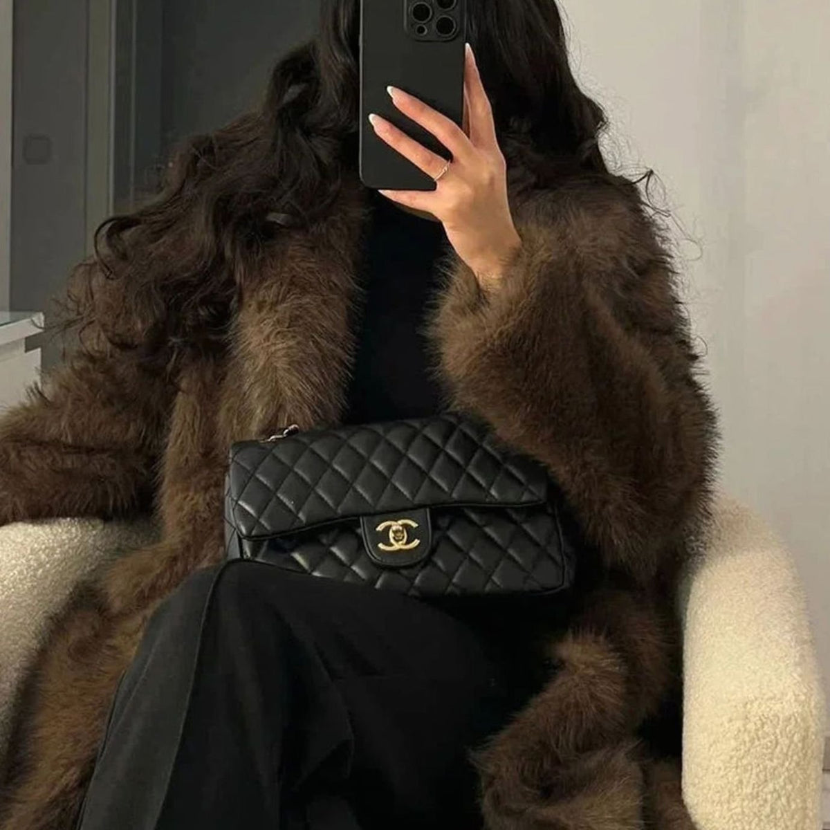 Women's Full-Length Faux Fur Oversized Winter Coat
