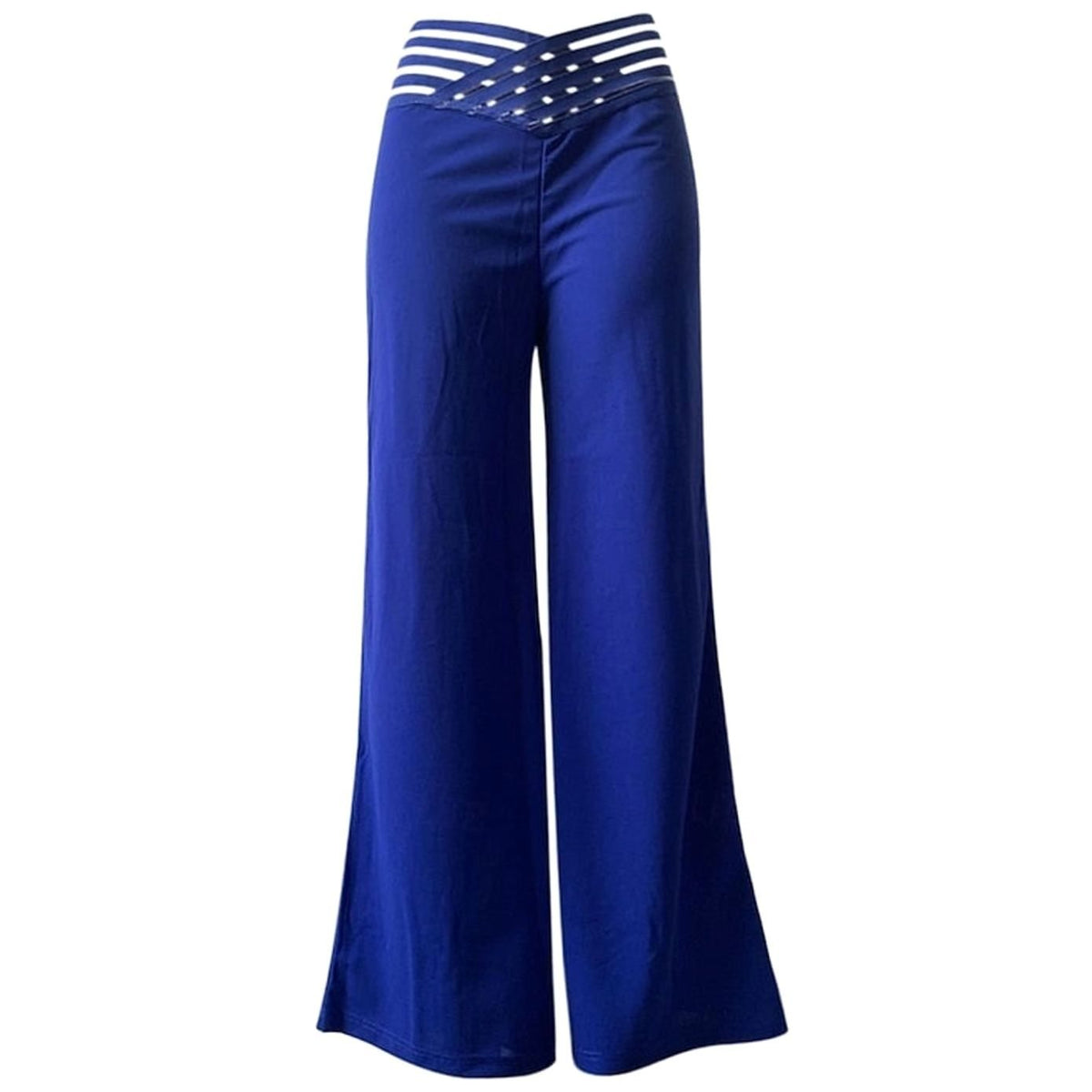 Women's High-Waist Wide-Leg Crossover Waistband Trousers