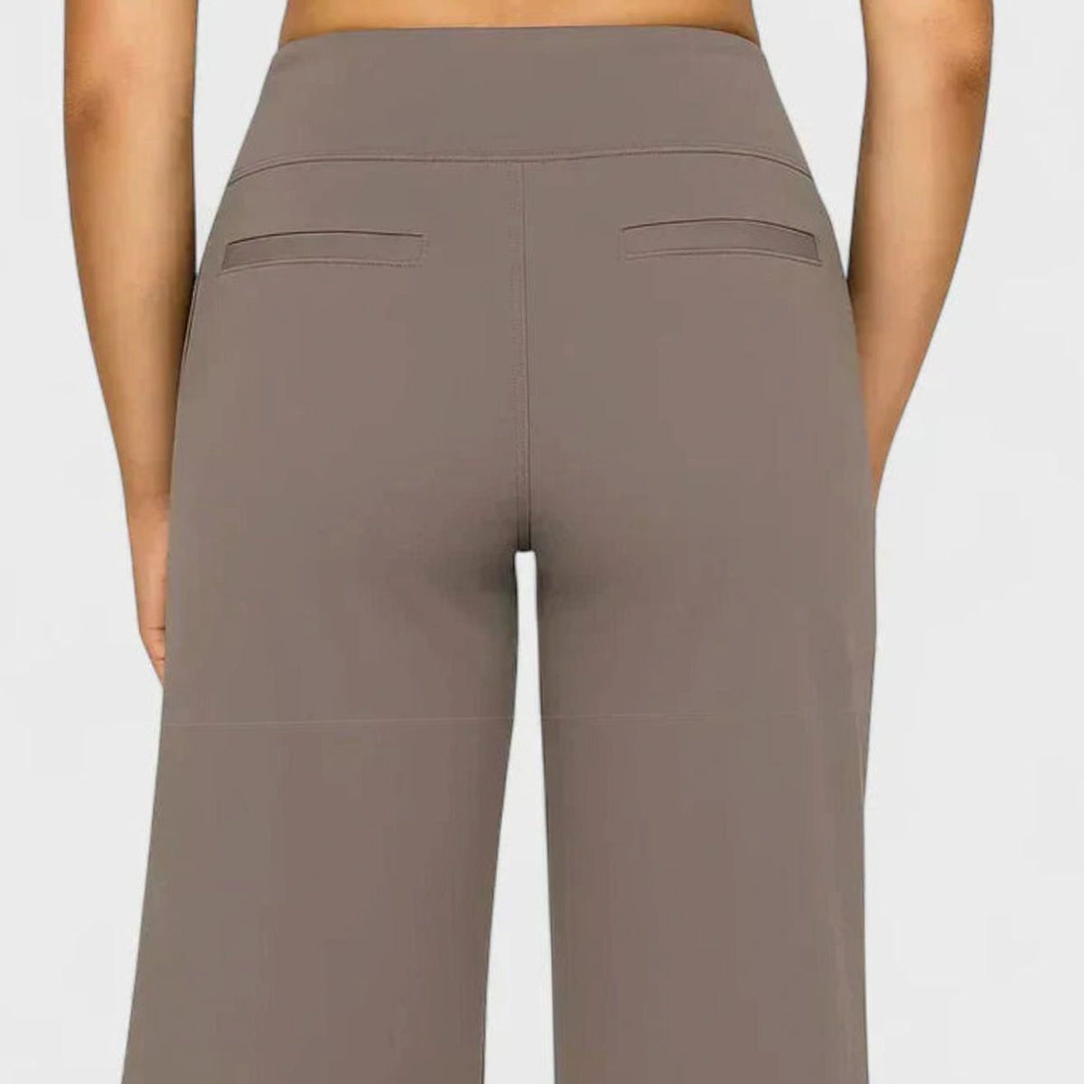 Women's High-Waist Wide-Leg Straight Trousers Pockets