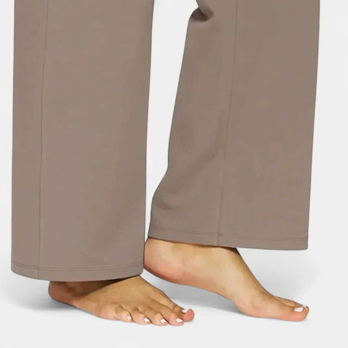 Women's High-Waist Wide-Leg Straight Trousers Pockets