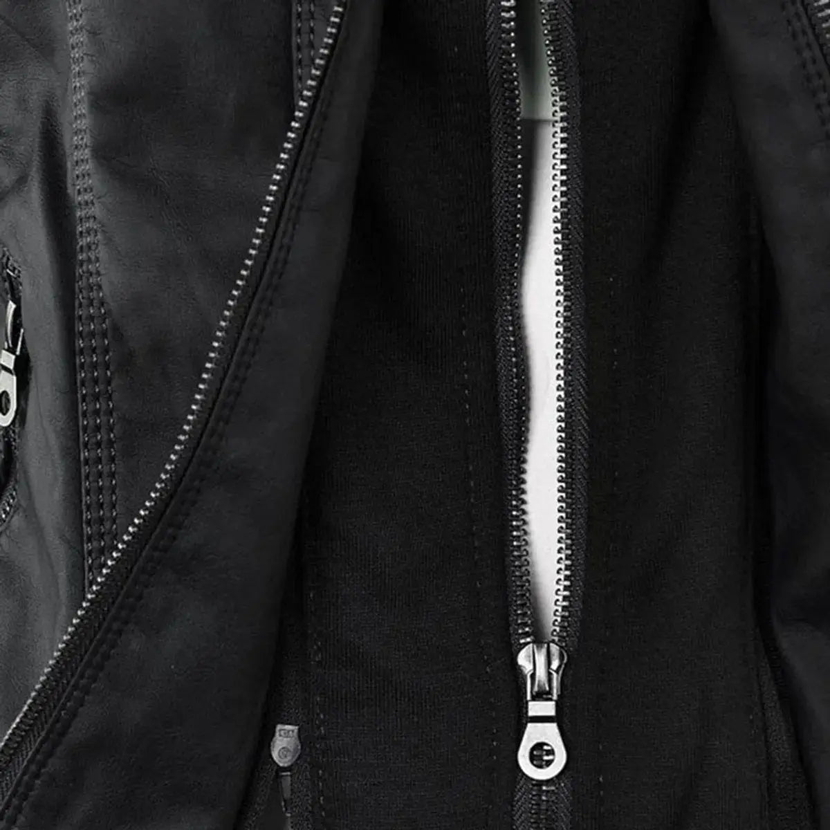 Women's Hooded Removable-Hood Faux Leather Biker Coat