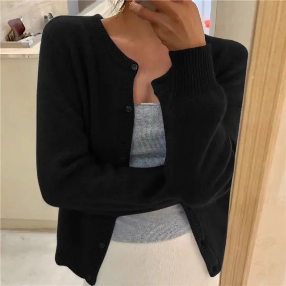 Women's Jumper Soft Knit Button-Front Cardigan