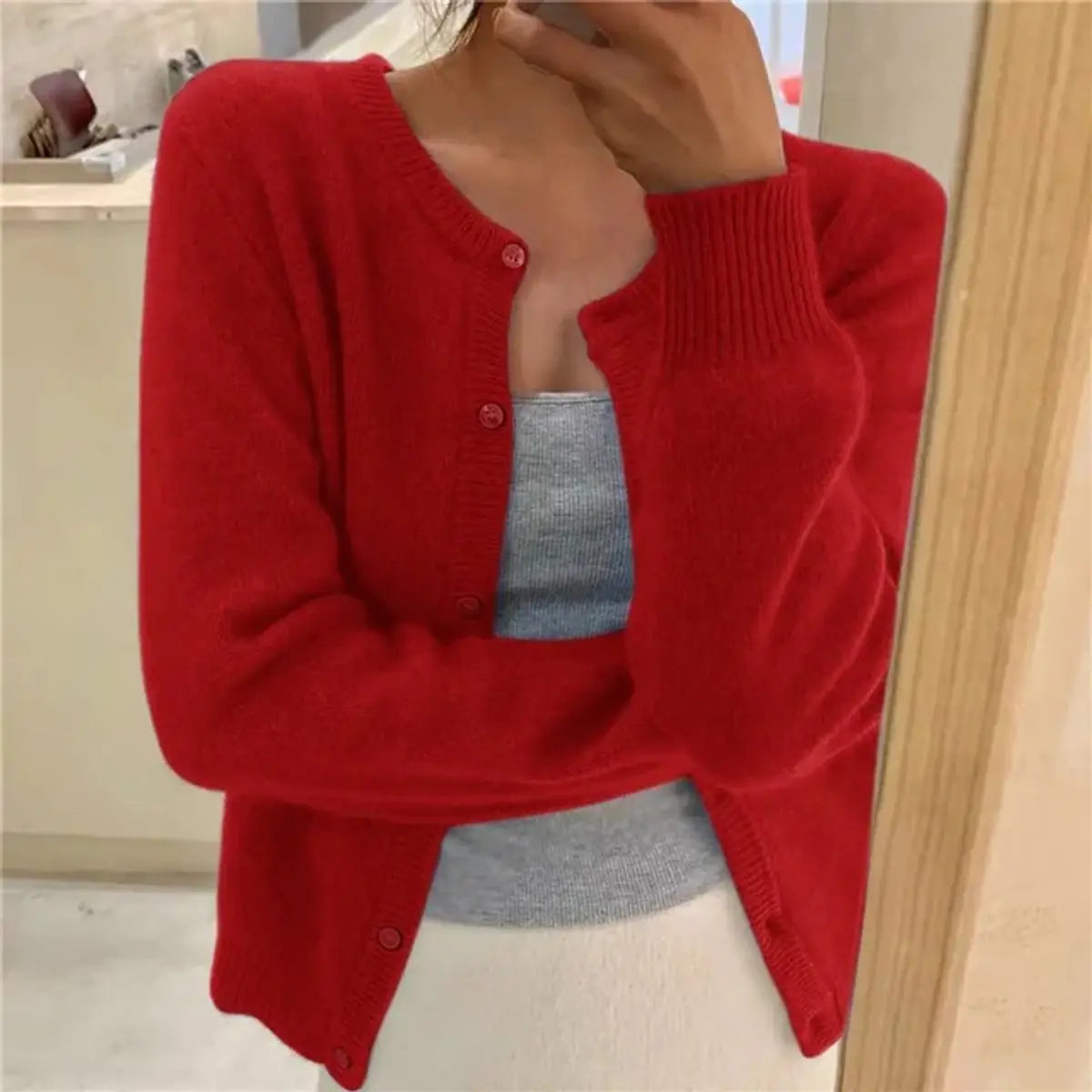 Women's Jumper Soft Knit Button-Front Cardigan