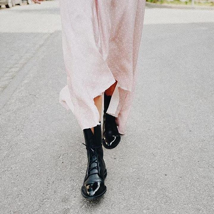 Women's Lace-Up Leather Ankle Boots
