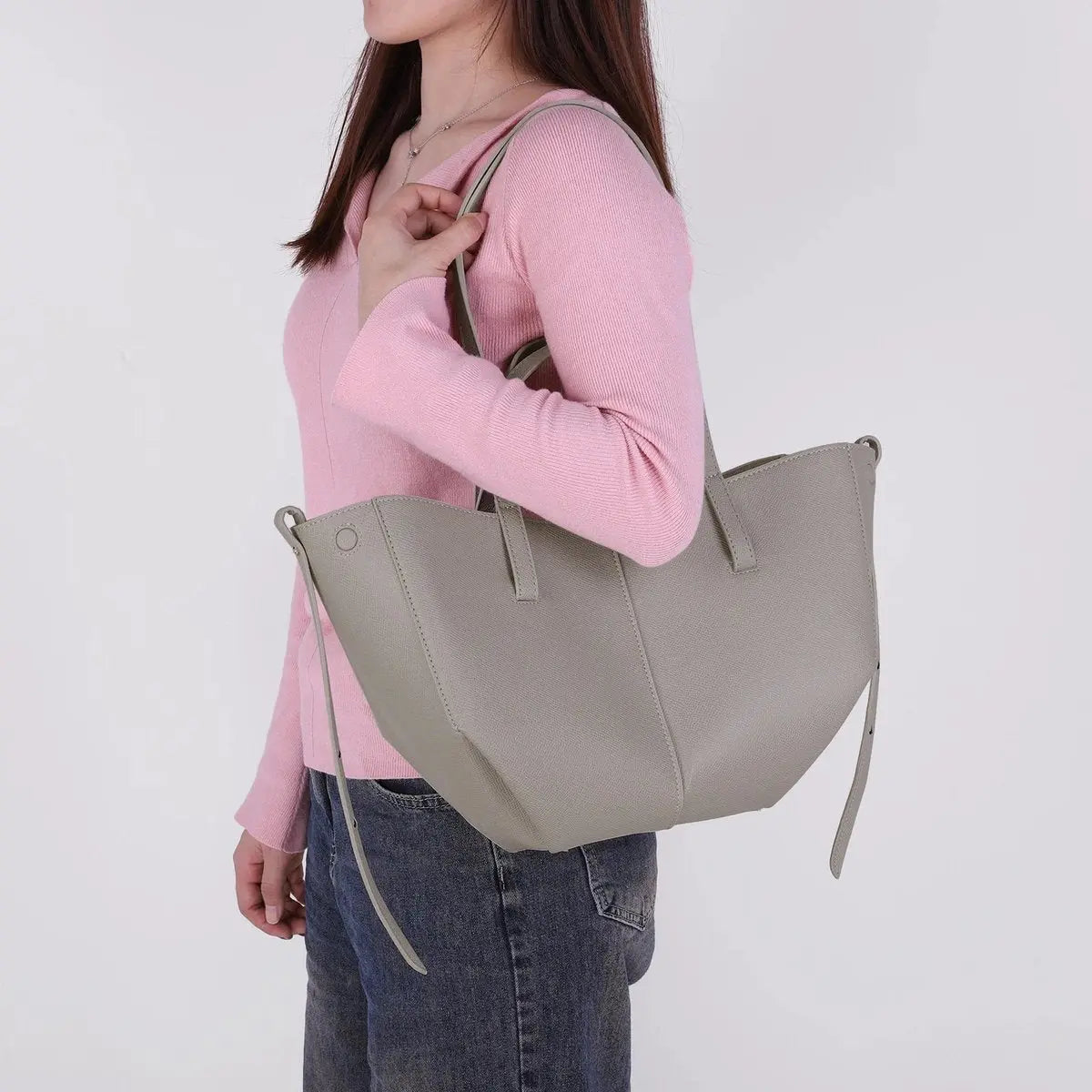 Women's Large Vintage Faux Leather Shoulder Tote Bag